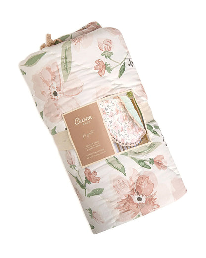 Crane Baby Pink Floral Playmat-Improves Tactile Stimulation-0M+