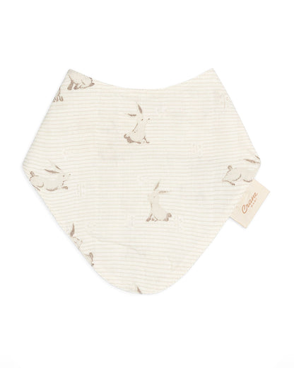 Crane Baby Muslin Bandana Bibs-With 4 Layer Cotton Muslin-High Absorbency-Adjustable Snap Button Closure-Hypoallergenic-Avery Bunny-Pack of 3-For Infants