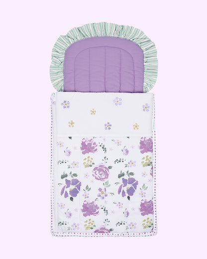 Abracadabra Quilted Baby Carrier Nest Cum Sleeping Bag-Villandry-White-For Infants