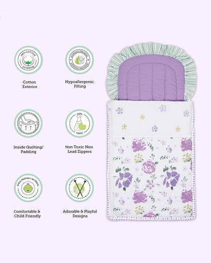 Abracadabra Quilted Baby Carrier Nest Cum Sleeping Bag-Villandry-White-For Infants