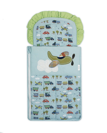 Abracadabra Quilted Baby Carrier Nest Cum Sleeping Bag-Transport-Light Blue-For Infants