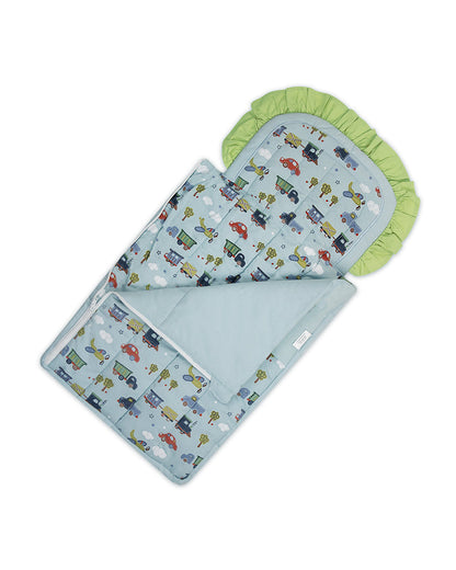 Abracadabra Quilted Baby Carrier Nest Cum Sleeping Bag-Transport-Light Blue-For Infants