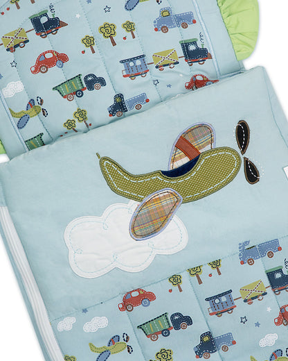 Abracadabra Quilted Baby Carrier Nest Cum Sleeping Bag-Transport-Light Blue-For Infants