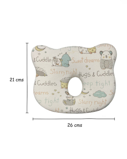 Abracadabra Baby Memory Foam Pillow-Prevents Flat Head Syndrome-Eases Neck Tension of Baby-Sleepy Friends-For Infants