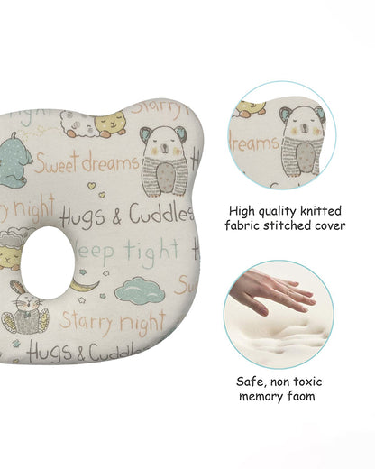 Abracadabra Baby Memory Foam Pillow-Prevents Flat Head Syndrome-Eases Neck Tension of Baby-Sleepy Friends-For Infants