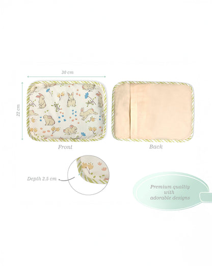 Abracadabra Rai Pillow-Bunny Garden-Baby Mustard Pillow-Beige-For Infants