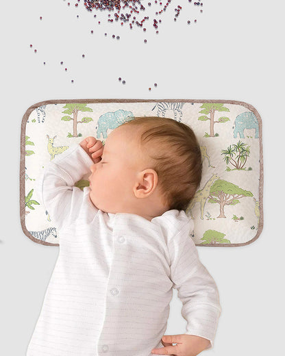 Abracadabra Rai Pillow-Savanna-Baby Mustard Pillow-Off White-For Infants