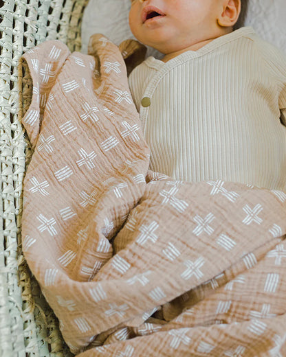 Crane Baby Kendi Swaddles-100% Cotton Muslin-Kendi Copper Dash-Pack of 1-Infant Wraps