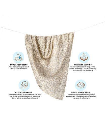 Crane Baby Kendi Swaddles-100% Cotton Muslin-Kendi Diamond-Pack of 1-Infant Wraps