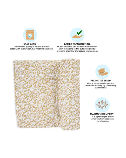 Crane Baby Kendi Swaddles-100% Cotton Muslin-Kendi Diamond-Pack of 1-Infant Wraps