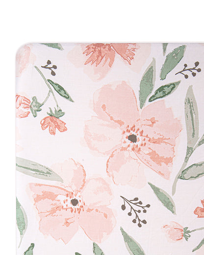 Crane Baby Parker Floral Fitted Cot Bedsheet-100% Muslin Cotton-For Infants
