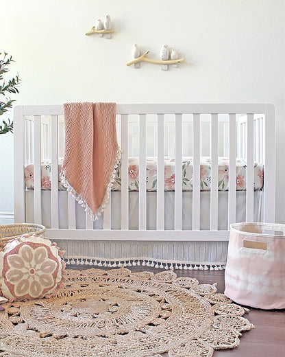 Crane Baby Parker Floral Fitted Cot Bedsheet-100% Muslin Cotton-For Infants
