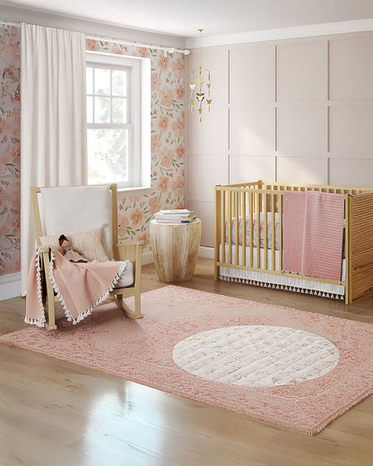 Crane Baby Parker Floral Fitted Cot Bedsheet-100% Muslin Cotton-For Infants