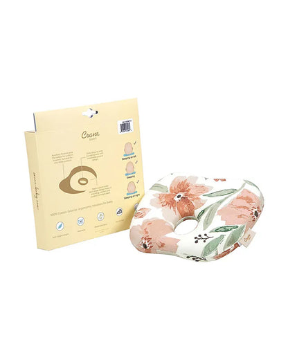 Crane Baby Memory Foam Pillow-Prevents Flat Head Syndrome-Eases Neck Tension of Baby-Parker Floral-For Infants