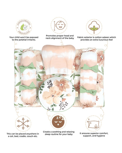 Crane Baby Parker Floral Bedding Set-Organic Cotton-Pack of 5-Baby Mattress Set For Infants