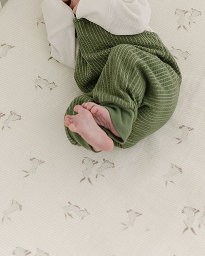 Crane Baby Bunny Fitted Cot Bedsheet-100% Muslin Cotton-For Infants