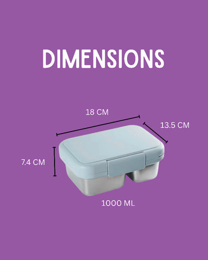 Theoni Duo Steel Lunch Box-2 Compartment-Microwave safe-Sterio Green