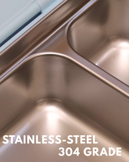 Theoni Duo Steel Lunch Box-2 Compartment-Microwave safe-Sterio Green