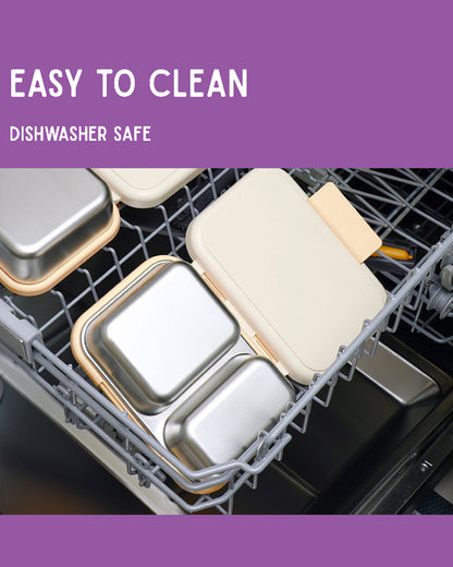 Theoni Duo Steel Lunch Box-2 Compartment-Microwave safe-Sterio Green