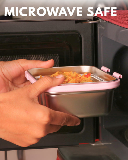 Theoni Duo Steel Lunch Box-2 Compartment-Microwave safe-Milo Blue