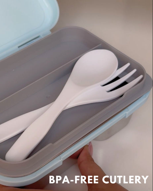 Theoni Duo Steel Lunch Box-2 Compartment-Microwave safe-Milo Blue