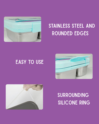 Theoni Duo Steel Lunch Box-2 Compartment-Microwave safe-Milo Blue