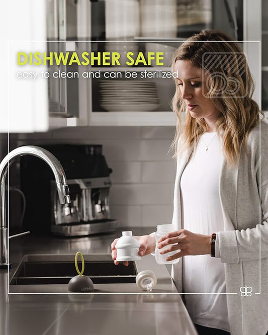 bbluv Dose Multipurpose Stackable Container-With 3 Compartments & Funnel Cap for Easy Pouring-Lime