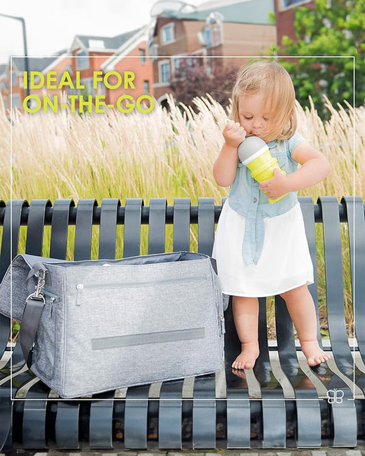 bbluv Dose Multipurpose Stackable Container-With 3 Compartments & Funnel Cap for Easy Pouring-Lime