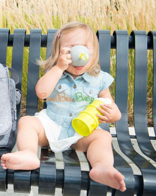 bbluv Dose Multipurpose Stackable Container-With 3 Compartments & Funnel Cap for Easy Pouring-Lime