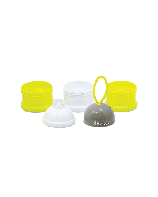bbluv Dose Multipurpose Stackable Container-With 3 Compartments & Funnel Cap for Easy Pouring-Lime