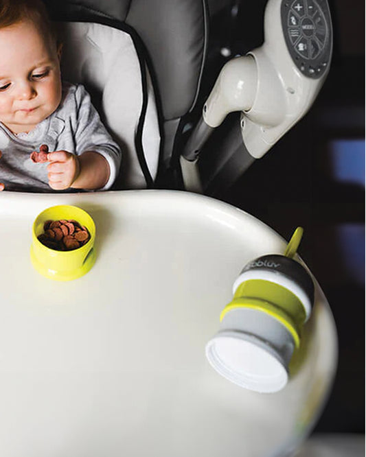 bbluv Dose Multipurpose Stackable Container-With 3 Compartments & Funnel Cap for Easy Pouring-Lime