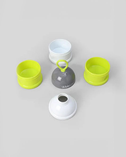 bbluv Dose Multipurpose Stackable Container-With 3 Compartments & Funnel Cap for Easy Pouring-Lime