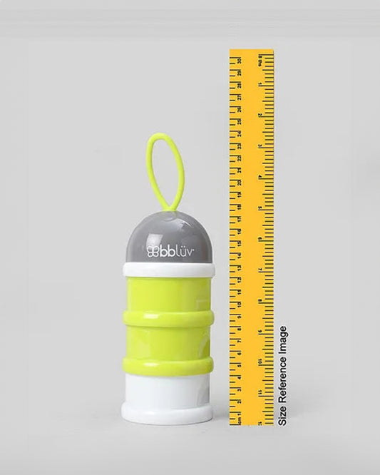 bbluv Dose Multipurpose Stackable Container-With 3 Compartments & Funnel Cap for Easy Pouring-Lime