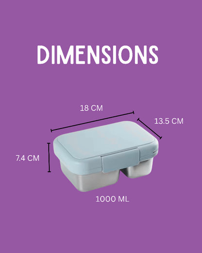 Theoni Duo Steel Lunch Box-2 Compartment-Microwave safe-Pixi Pink