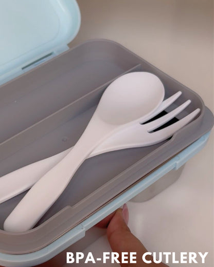 Theoni Duo Steel Lunch Box-2 Compartment-Microwave safe-Pixi Pink