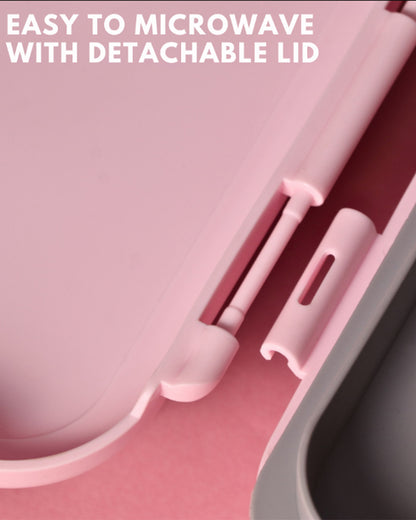 Theoni Duo Steel Lunch Box-2 Compartment-Microwave safe-Pixi Pink