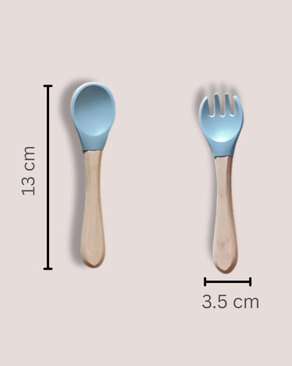 Theoni Silicone Anti Skid Meal Set-Microwave & Dishwasher Safe-BPA Free-Pack of 3-Dusty Blue