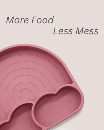 Theoni Silicone Anti Skid Meal Set-Microwave & Dishwasher Safe-BPA Free-Pack of 3-Dark Pink