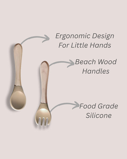 Theoni Silicone Anti Skid Meal Set-Microwave & Dishwasher Safe-BPA Free-Pack of 3-Beige
