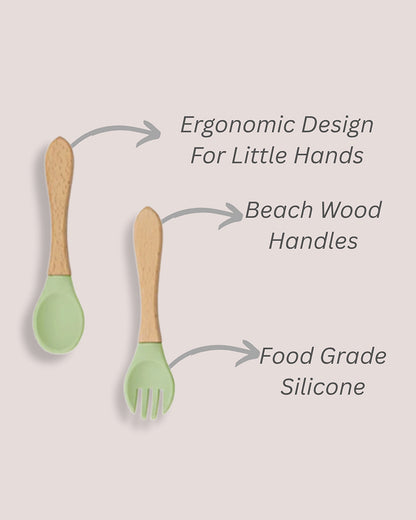 Theoni Silicone Anti Skid Meal Set-Microwave & Dishwasher Safe-BPA Free-Pack of 3-Olive