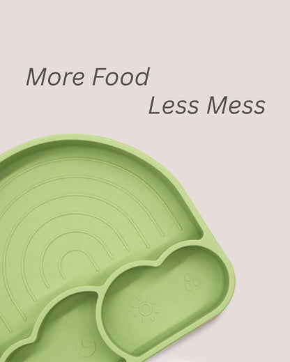 Theoni Silicone Anti Skid Meal Set-Microwave & Dishwasher Safe-BPA Free-Pack of 3-Olive