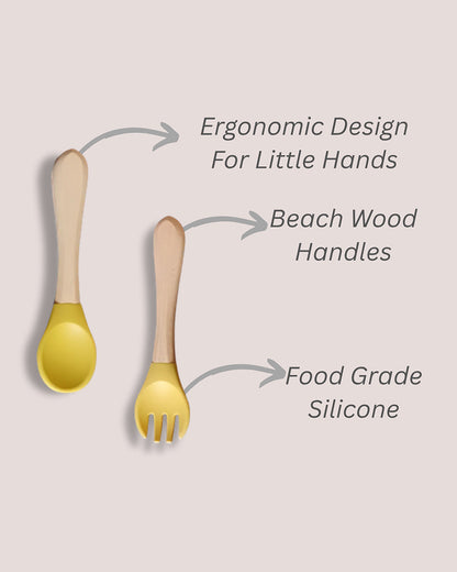 Theoni Silicone Anti Skid Meal Set-Microwave & Dishwasher Safe-BPA Free-Pack of 3-Mango