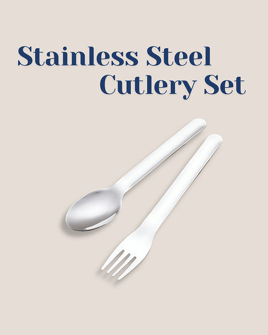 Theoni On The Go Stainless Steel Spoon & Fork Set-With Silicone Case-Navy Blue-For Infants