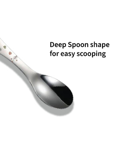 Theoni Little Bites Stainless Steel Spoon & Fork Set With Case-Dishwasher Safe-For Infants