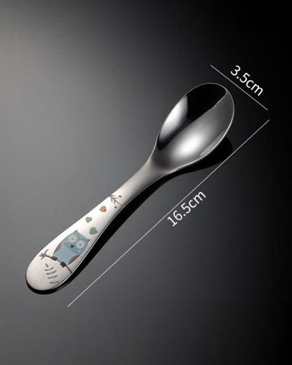 Theoni Little Bites Stainless Steel Spoon & Fork Set With Case-Dishwasher Safe-For Infants