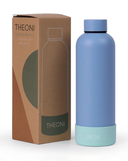 Theoni Stainless Steel Double Walled Insulated Water Bottle-24 Hours Cold & 16 Hours Hot-Weekday Blues-500ml