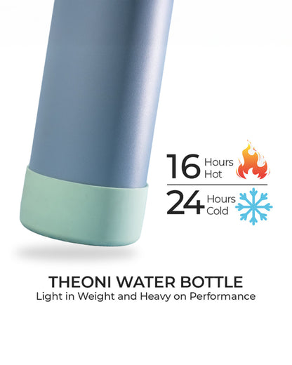 Theoni Stainless Steel Double Walled Insulated Water Bottle-24 Hours Cold & 16 Hours Hot-Weekday Blues-500ml