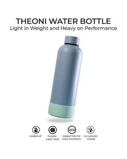 Theoni Stainless Steel Double Walled Insulated Water Bottle-24 Hours Cold & 16 Hours Hot-Weekday Blues-500ml