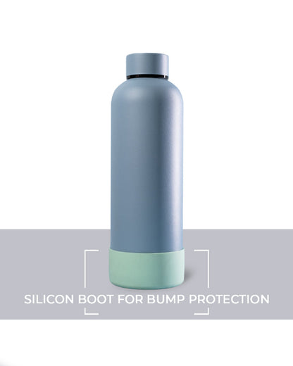 Theoni Stainless Steel Double Walled Insulated Water Bottle-24 Hours Cold & 16 Hours Hot-Weekday Blues-500ml