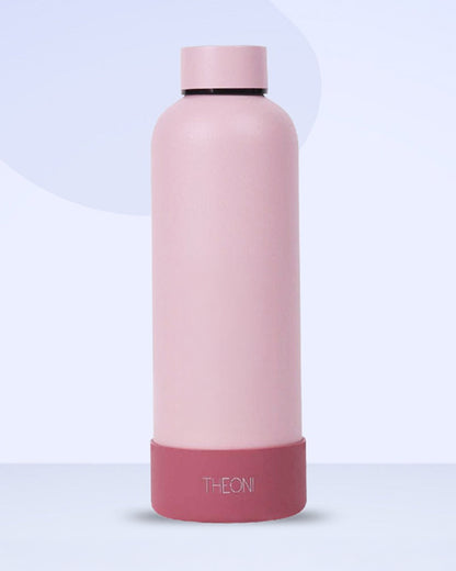 Theoni Stainless Steel Double Walled Insulated Water Bottle-24 Hours Cold & 16 Hours Hot-Pretty Peach-500ml
